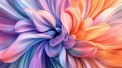 Abstract flower petals exhibit a mesmerizing blend of colors