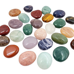 Colorful Polished Stones A Collection of Smooth, Palm-Sized Gems for Decoration and Healing