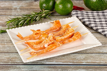 Grilled prawn skewerfor snack