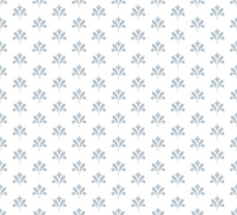Flower geometric pattern. Seamless vector background. White and gray ornament. Ornament for fabric, wallpaper, packaging. Decorative print