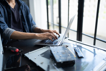 IT Engineer installing Hardware Equipment Development Facility Engineer  Maintenance computer...