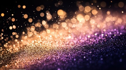 Obraz premium Golden and Purple Glitter Sparkle Background