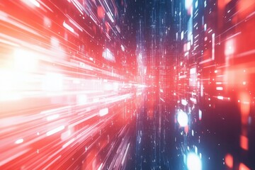 dynamic motion blur effect with streaks of red and white light