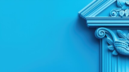 Obraz premium Blue architectural decorative element, background for design project, use in print or web, artistic design