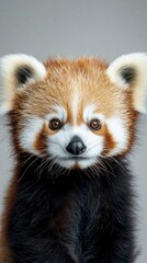 Adorable red panda cub zoo enclosure wildlife photography indoor environment close-up view fluffy curiosity