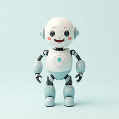 Fototapeta premium Cute Robot, Friendly AI, Cartoon Bot - AI