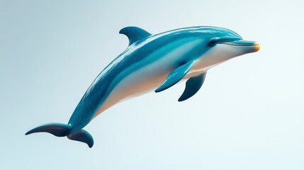 3D-rendered dolphin swimming gracefully in a serene underwater environment, showcasing marine life