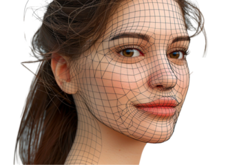 3D Face Scan Icons: Biometric Identification & Security Render Set
