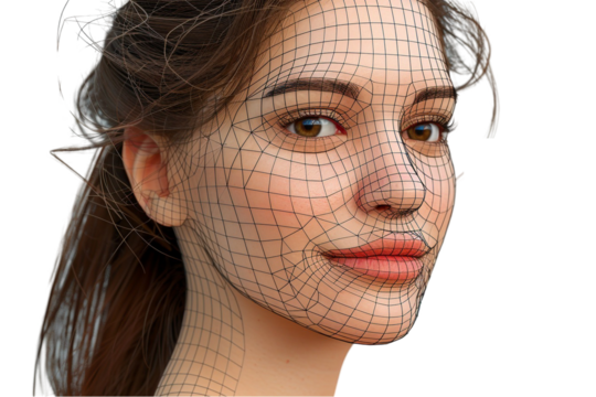 3D Face Scan Icons: Biometric Identification & Security Render Set
