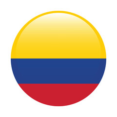Colombia circle flag logo icon digital vector illustration