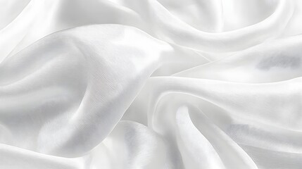 Obraz premium Elegant White Silk Fabric Texture with Smooth Draping and Subtle Pattern Details