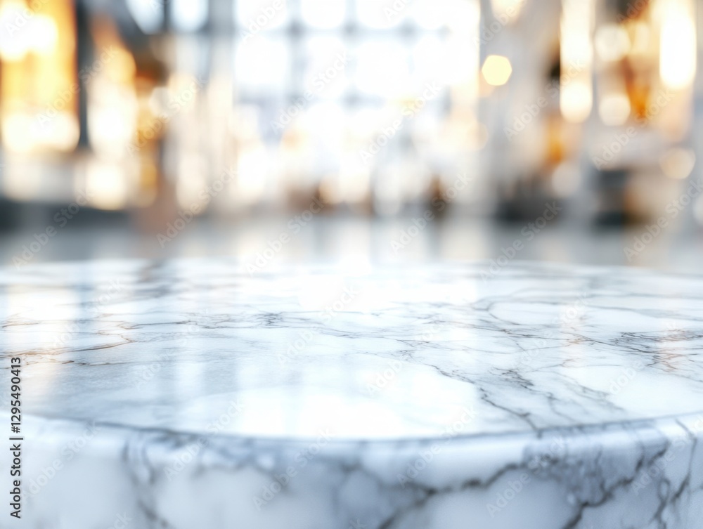 Poster elegant marble surface with blurred light background ideal for product display and presentation in a
