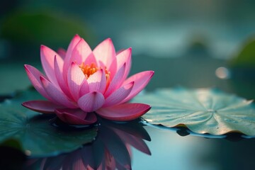 Lungs as lotus flowers blooming in a misty pool, intricate details, peaceful