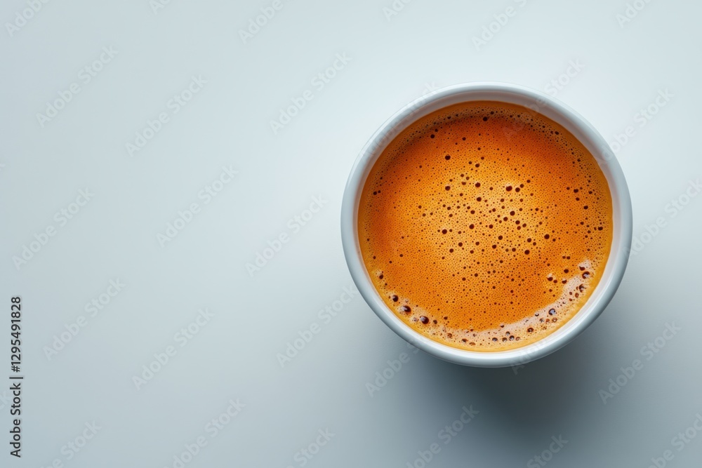 Poster aromatic espresso in a white cup on a clean surface captures the rich texture and inviting warmth of