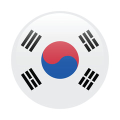 South Korea circle flag logo icon digital vector illustration