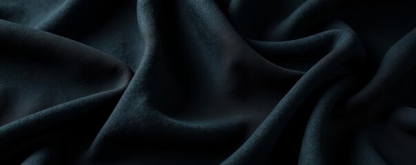 Fototapeta premium Deep black suede, soft nap, subtle light variations, texture, soft, suede background