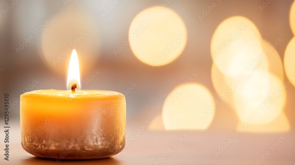 Fototapete artistic candle with soft focused light creating a calm atmosphere : generative ai