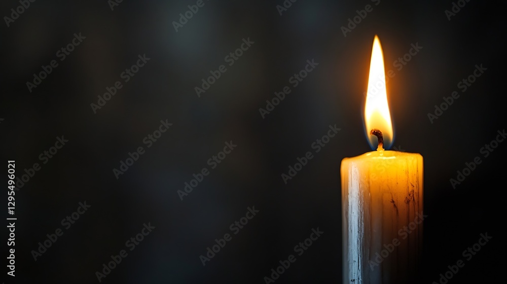 Poster burning candle wax with a flickering flame creating a warm and cozy ambiance : generative ai