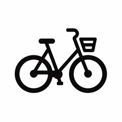 Fototapeta premium very simple flat and single minimalist Bicycle Silhouette in black on a white background