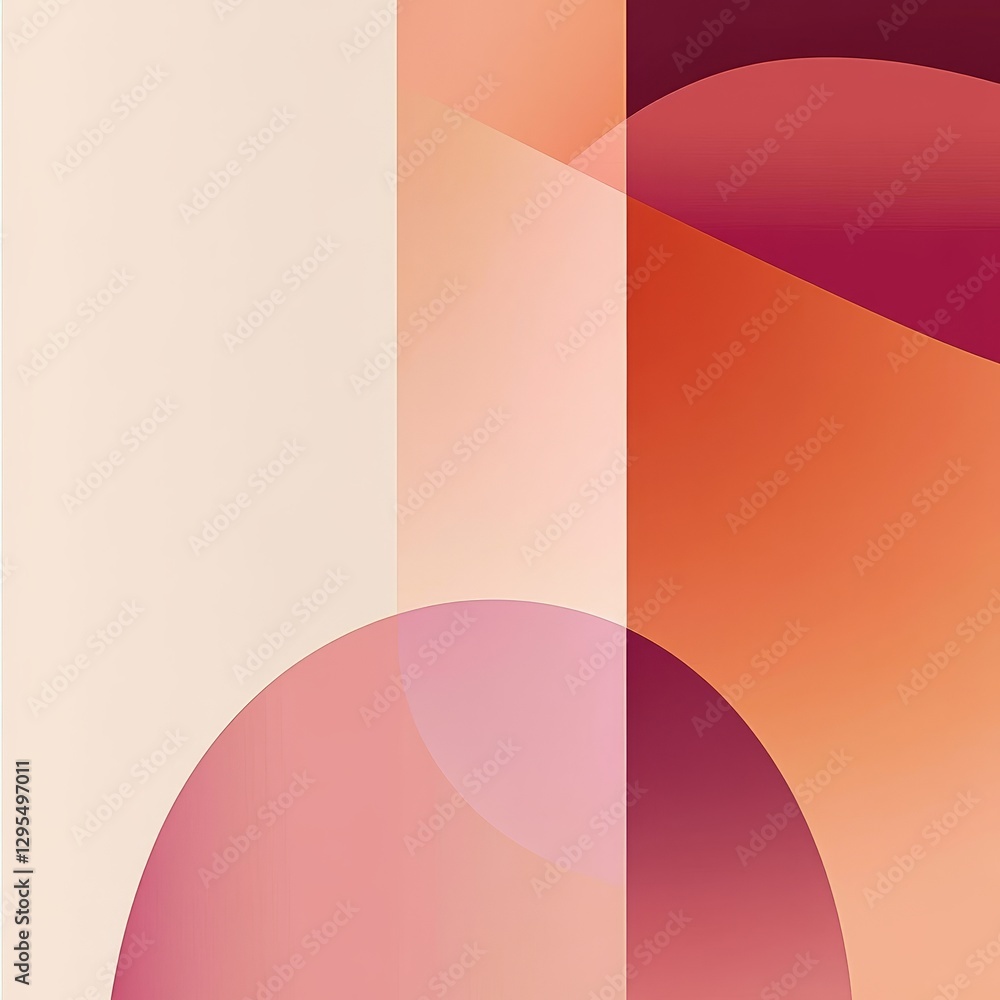 Poster modern minimalist background design for product launch featuring abstract shapes in soft colors
