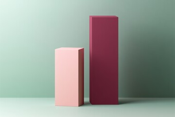 Elegant bar graph infographic in pastel pink and burgundy with mocha accents on green background