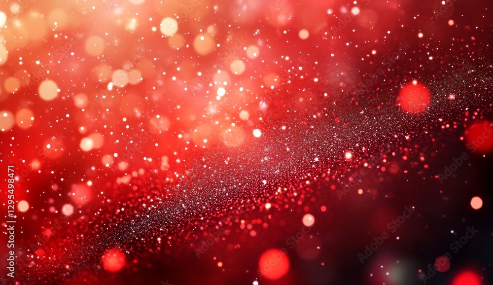 Poster festive red bokeh background with sparkling lights