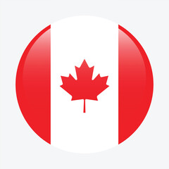 Canada circle flag logo icon digital vector illustration