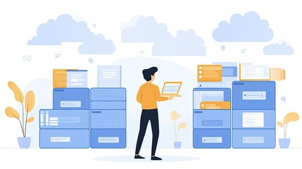 Cloud Storage Solutions for Business Images of businesses storing and sharing files through cloud-based platforms like Dropbox, Google Drive, or OneDrive