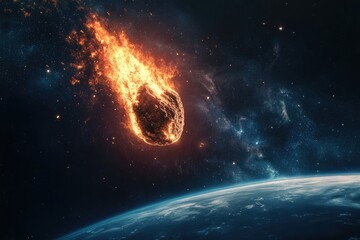 asteroid flying past earth.