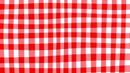 A red gingham pattern with wavy lines creating a distorted checkered effect.