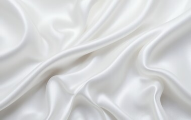 Elegant flowing white silk fabric background texture design element