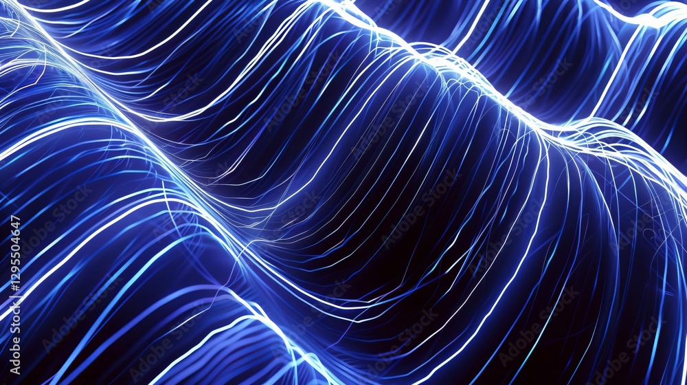 Aufkleber dynamic deep blue energy vortex with intricate glowing lines in a mesmerizing futuristic scene