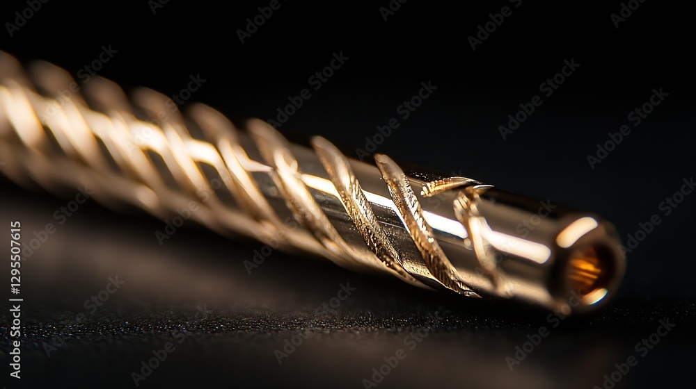 Leinwandbilder close up of a gold plated metal component showcasing intricate design and texture : generative ai