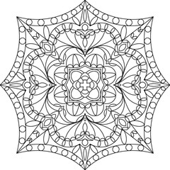 Fototapeta premium Abstract, Black line drawings, Mandala paintings for coloring, Black line drawings for coloring, Patterns for printing, Covers, Patterns on products.