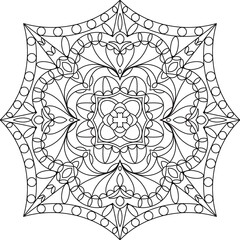 Fototapeta premium Abstract, Black line drawings, Mandala paintings for coloring, Black line drawings for coloring, Patterns for printing, Covers, Patterns on products.