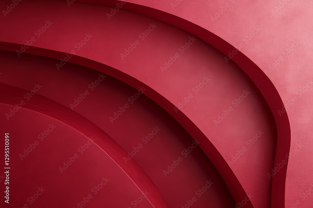 Poster elegant architectural design in rich burgundy and soft oat with curved lines for product display