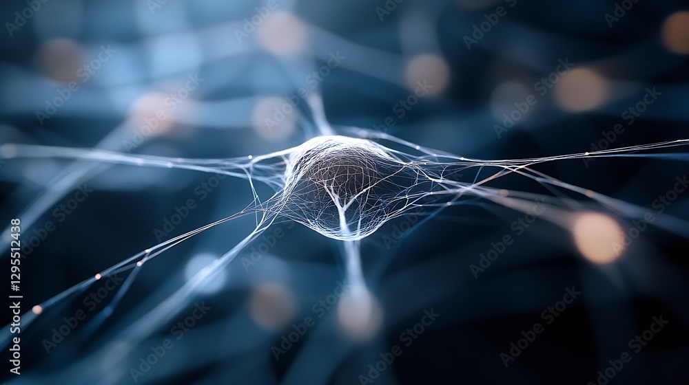 Aufkleber abstract depiction of a neuron network showcasing intricate connections and neuron activities : gene
