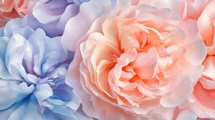 Fototapeta premium Close up view of pastel shaded flower blossoms in bloom