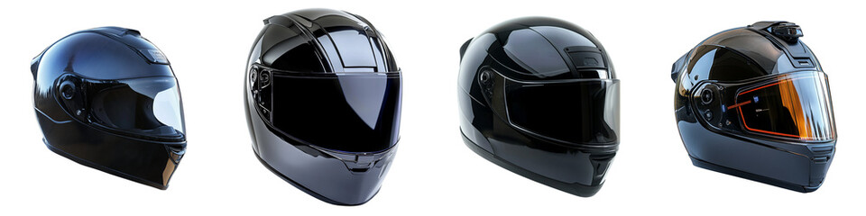 set of A stylish motorcycle helmet, stylish motorcycle helmet, stylish helmet, a stylish bike helmet, stylish bike helmet stylish and safe, a modern stylish helmet, on a transparent backgrounds