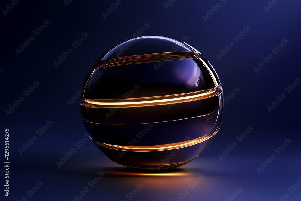 Poster futuristic neon vector sphere design with indigo and mocha lines for digital technology visuals