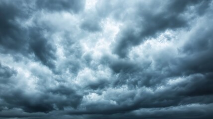 Obraz premium Dramatic dark storm clouds filling the sky creating a moody atmosphere : Generative AI