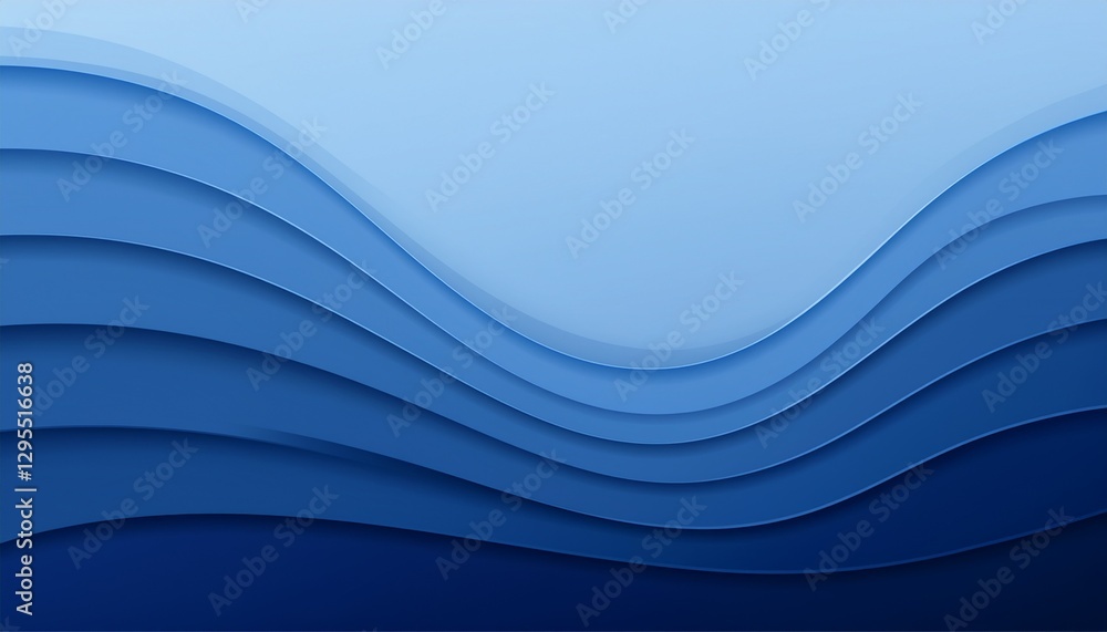 Poster abstract deep blue wave layer alternating vector background illustration. generated image