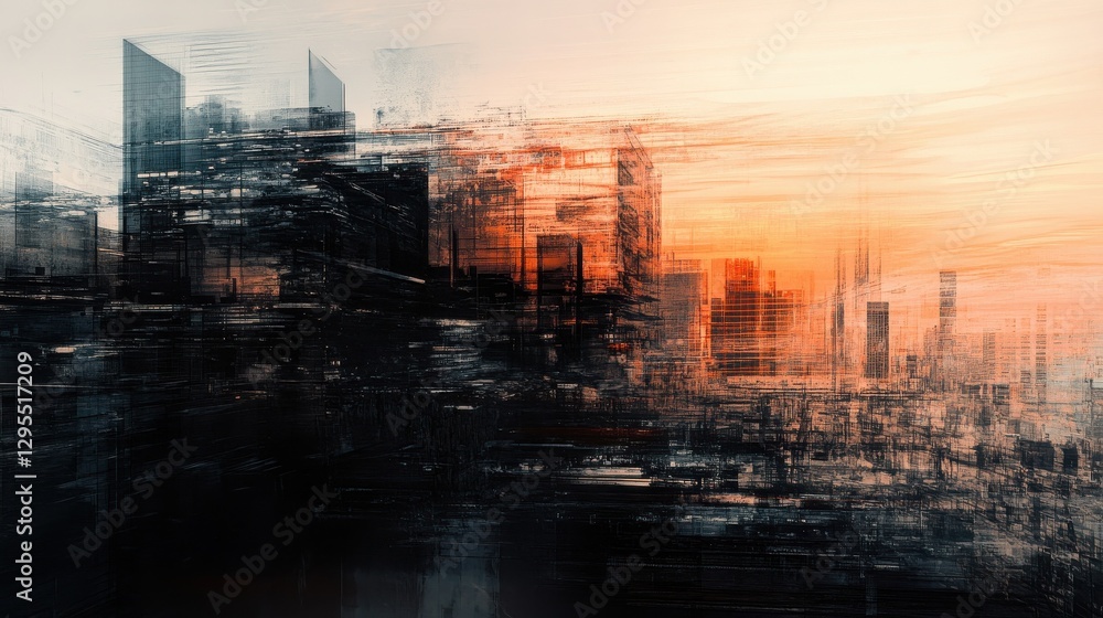 Poster a digital landscape of overlapping layers and gradients, creating a sense of depth and intrigue for 