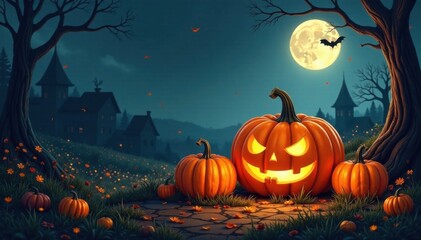 Pumpkin Illustrations in Halloween Typography, pumpkins, illustrations, autumn