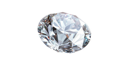 Large clear sparkling diamond on transparent background