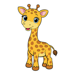 cute giraffe on white background