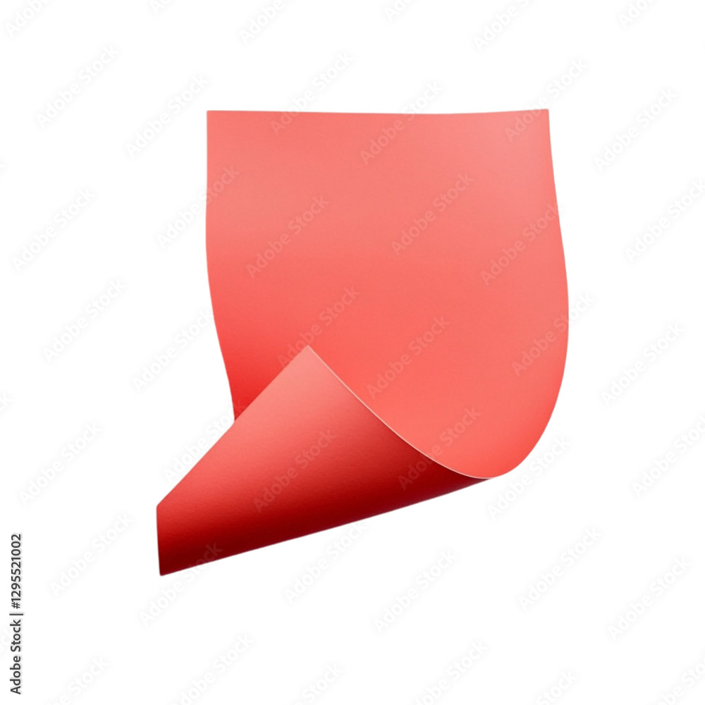 Poster red paper page curl design element template background