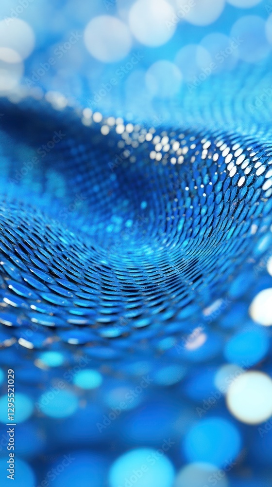 Poster shimmering blue sequins creating a textured surface