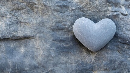 Elegant heartshaped stone on textured rocks symbolizing love and peace : Generative AI
