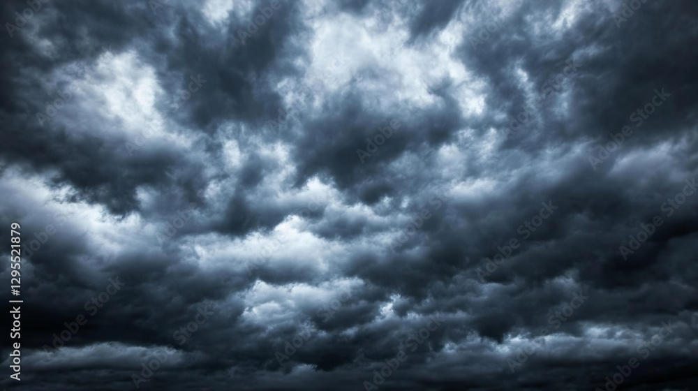Poster dramatic overcast sky filled with dark clouds showcasing nature's raw power and impending rain : gen